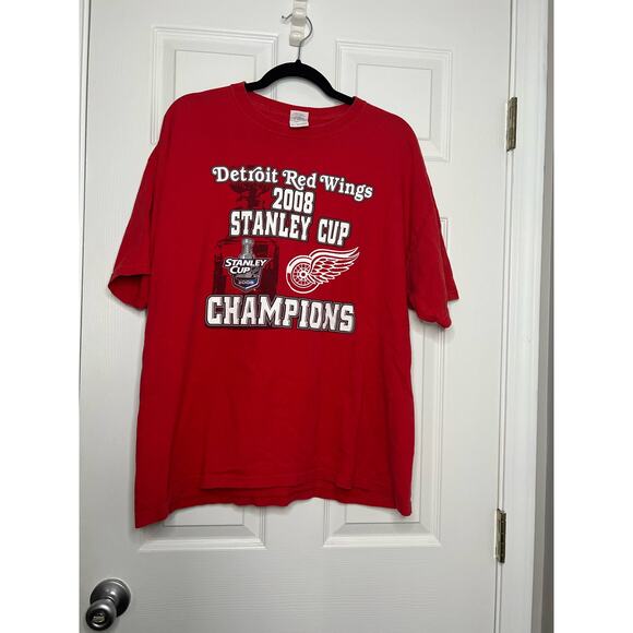 2008 Stanley Cup Champions Detroit Red Wings Gildan Size X-Large XL NHL - Picture 1 of 3